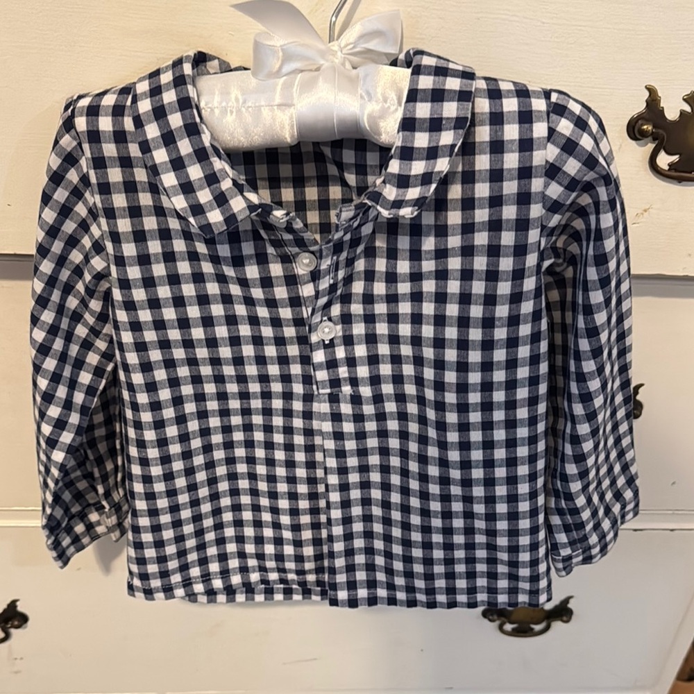 Classic Navy Checkered Kids Shirt